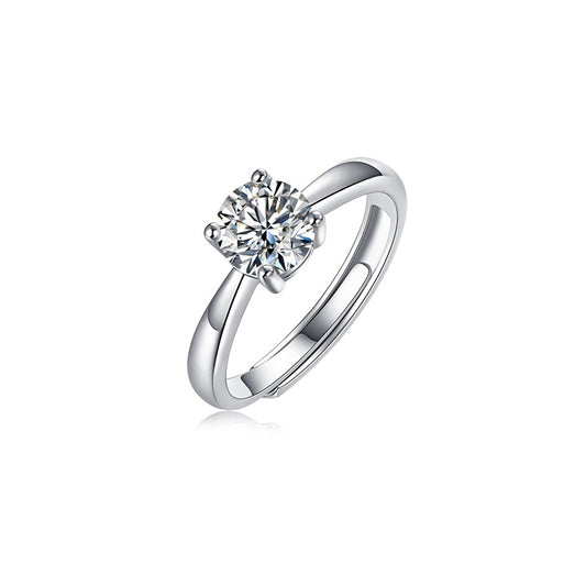 Sweet Geometric Ring with Moissanite