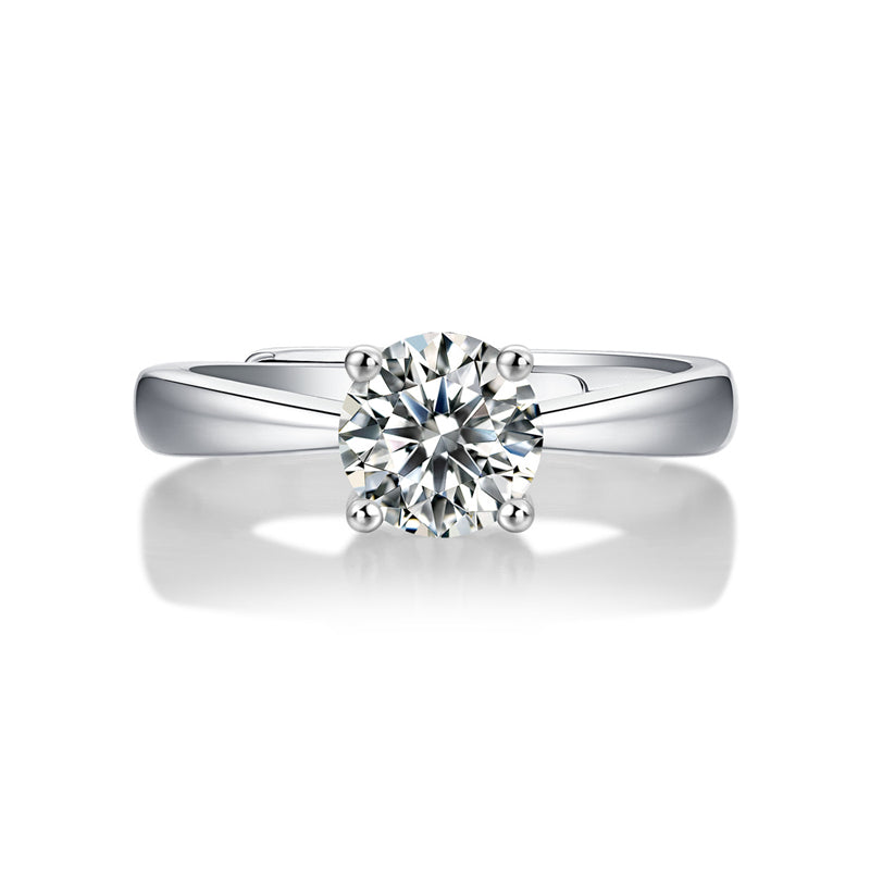 Sweet Geometric Ring with Moissanite