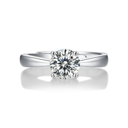Sweet Geometric Ring with Moissanite