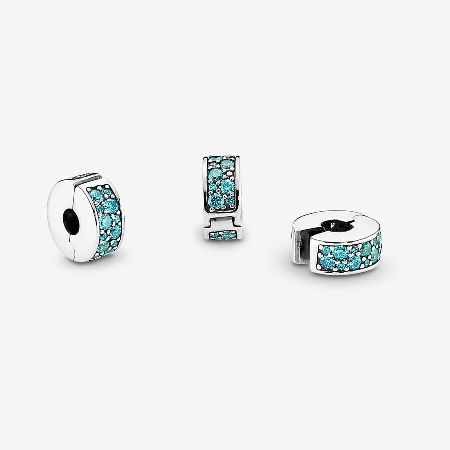 Teal Pavé Clip Charm
