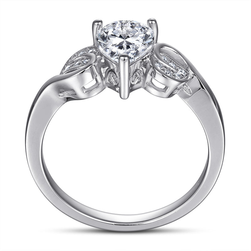 Teardrop 925 Silver Ring - Versatile Zirconia Band for Women