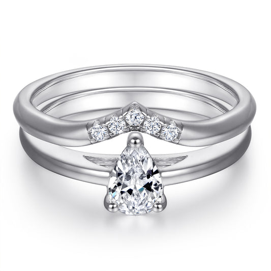 Teardrop Zirconia 925 Silver Ring - European Best-Selling Wedding Band