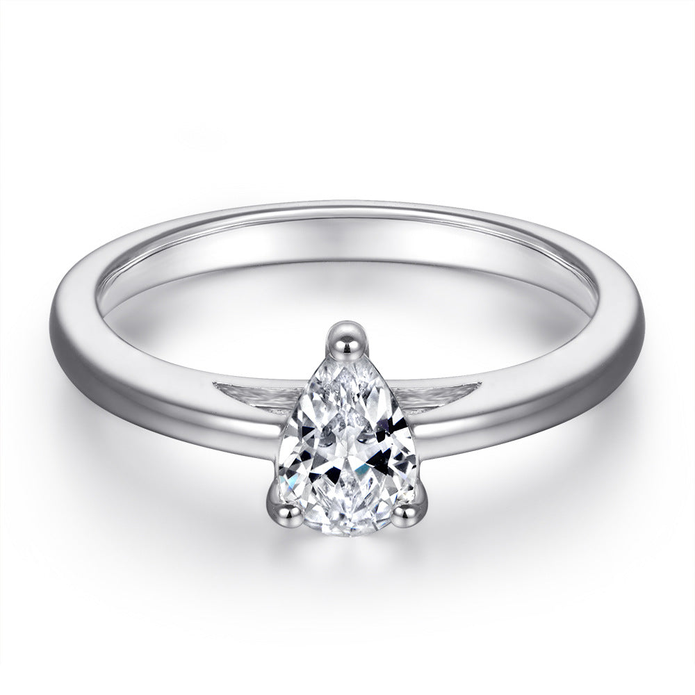 Teardrop Zirconia 925 Silver Ring - European Best-Selling Wedding Band