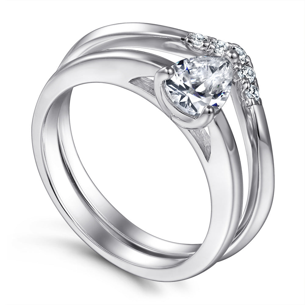 Teardrop Zirconia 925 Silver Ring - European Best-Selling Wedding Band