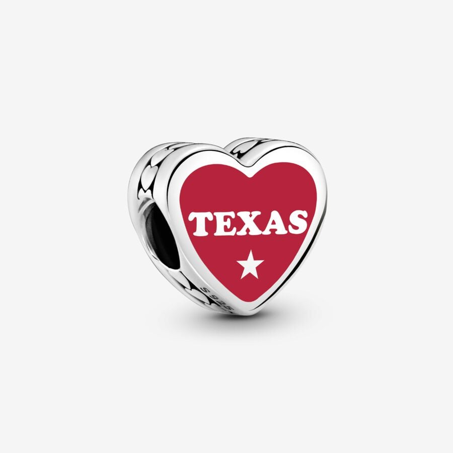 Texas Heart Charm Multicolor Enamel