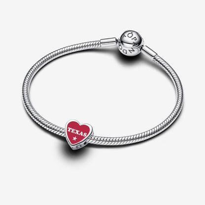 Texas Heart Charm Multicolor Enamel