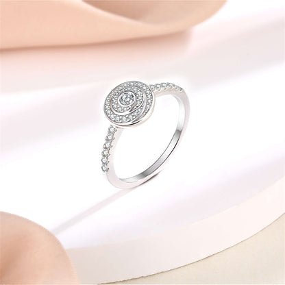 Timeless Crown 925 Silver Ring - Elegant Geometric Stackable Band with Zirconia Stones