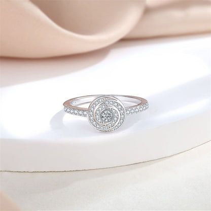 Timeless Crown 925 Silver Ring - Elegant Geometric Stackable Band with Zirconia Stones