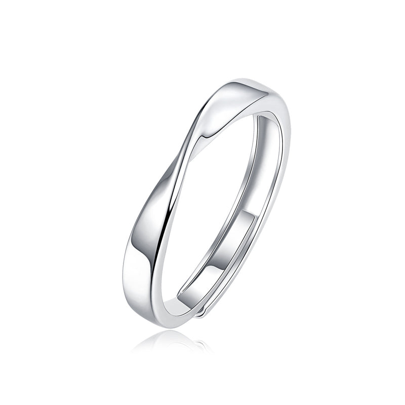Timeless Möbius Couple Rings in Silver