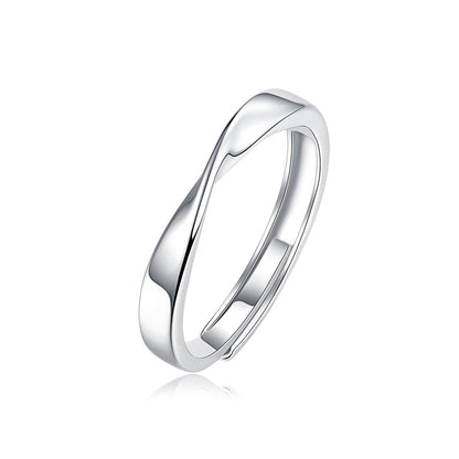 Timeless Möbius Couple Rings in Silver