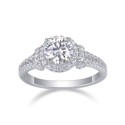 Timeless Round Moissanite Ring in 925 Silver