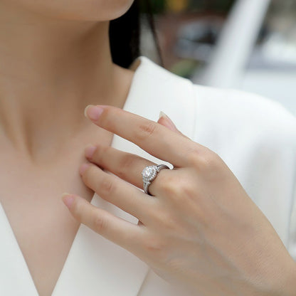 Timeless Round Moissanite Ring in 925 Silver