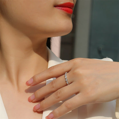 Timeless Round Moissanite Ring in 925 Silver