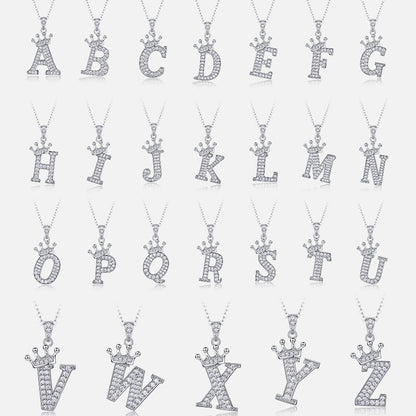Timeless Women's Sterling Silver Necklace with Letter Moissanite
