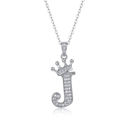 Timeless Women's Sterling Silver Necklace with Letter Moissanite