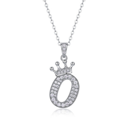 Timeless Women's Sterling Silver Necklace with Letter Moissanite