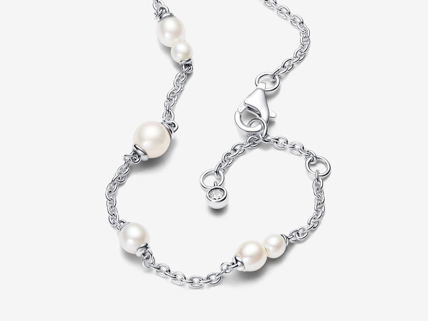 Treated Freshwater Cultured Pearl Station Chain Bracelet