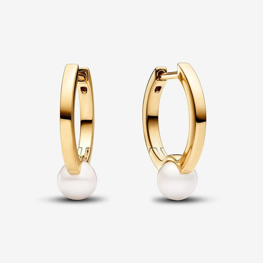 Treated Freshwater Cultured Pearl Hoop Earrings