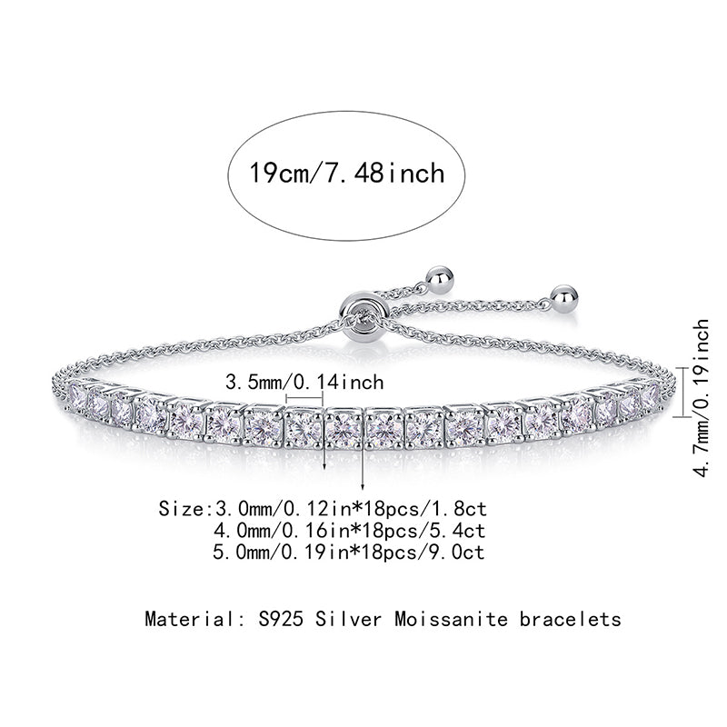 Trendy Women's Moissanite Bracelet with Geometric Patterns