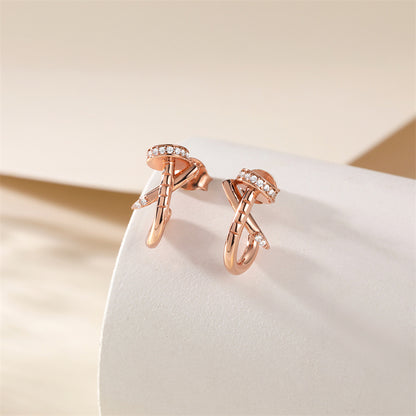 Trendy 925 Sterling Silver Rose Gold Plated Earrings – Unique Fashion Hoop/Stud Earrings for Women