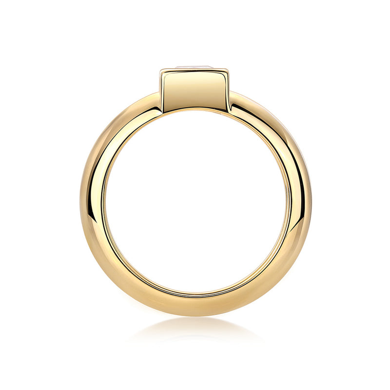 Trendy Geometric Square Moissanite Ring