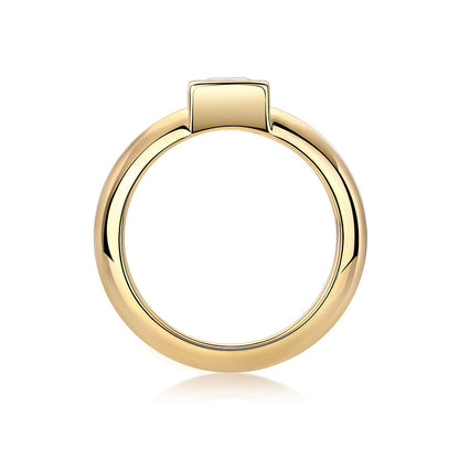 Trendy Geometric Square Moissanite Ring