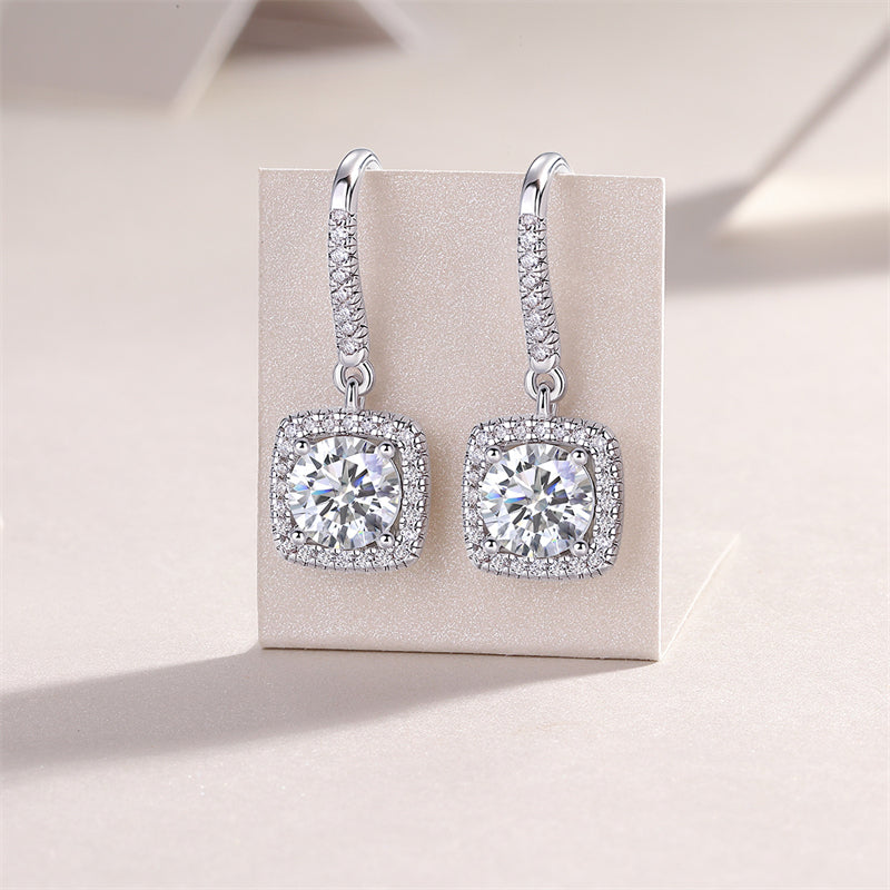 Trendy Square Cut Moissanite Earrings for Everyday Wear
