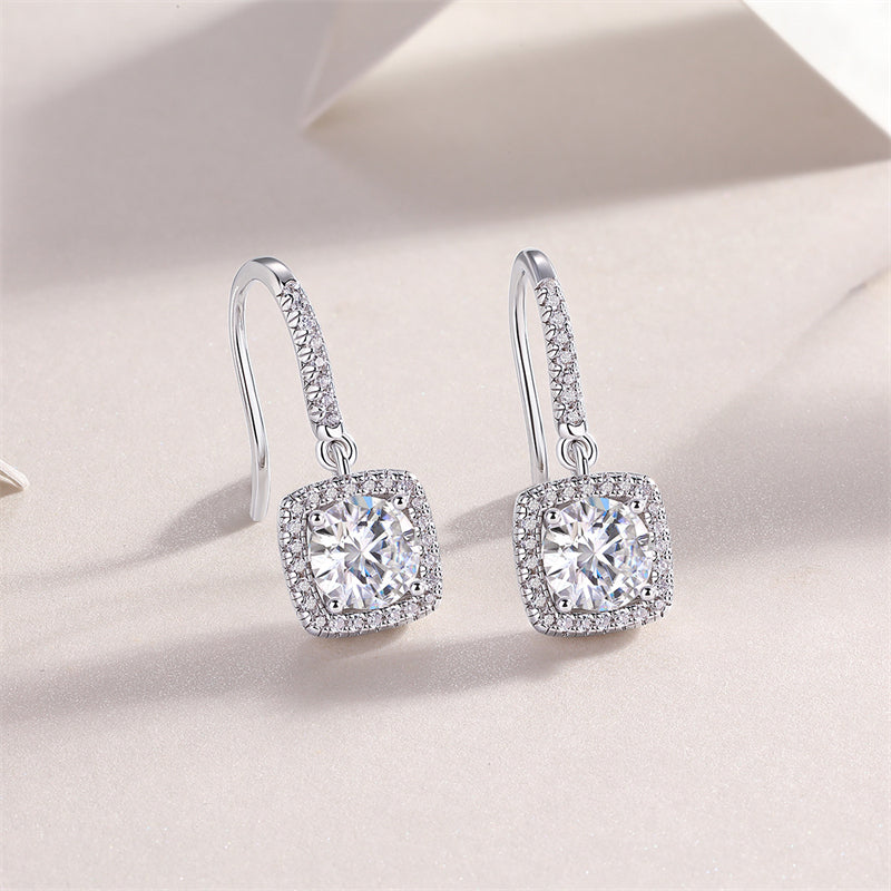 Trendy Square Cut Moissanite Earrings for Everyday Wear