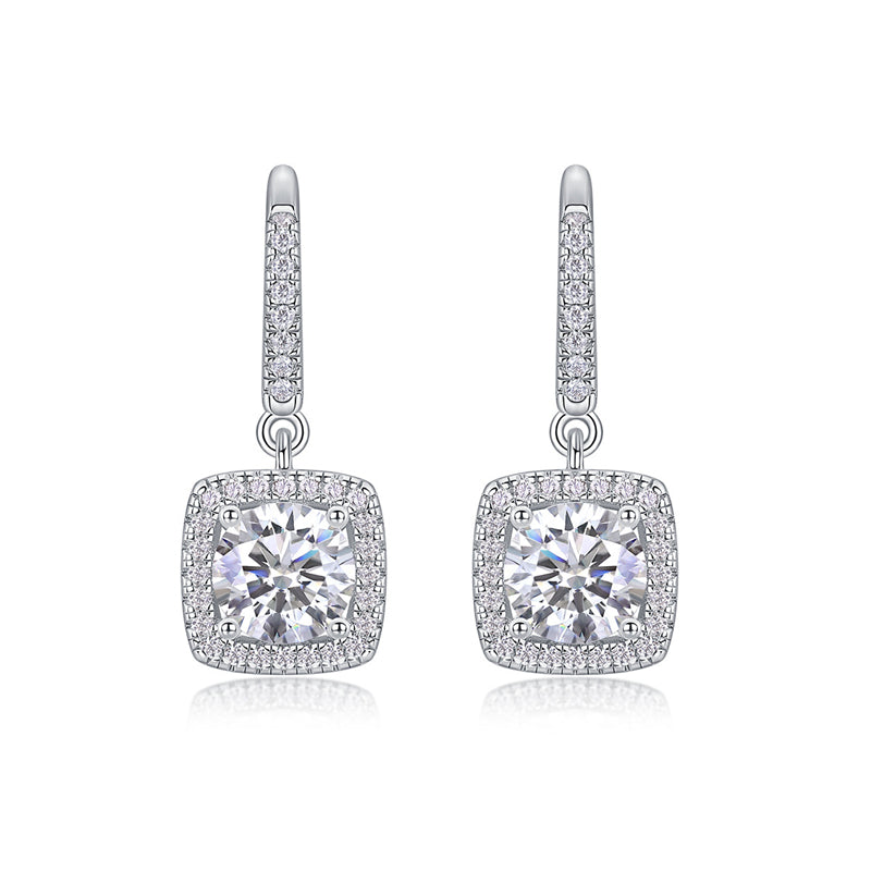 Trendy Square Cut Moissanite Earrings for Everyday Wear