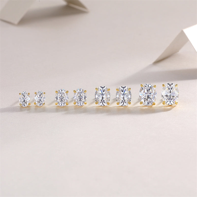 Trendy Sterling Silver Moissanite Stud Earrings for Unisex