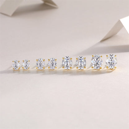 Trendy Sterling Silver Moissanite Stud Earrings for Unisex