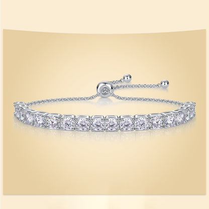 Trendy Women's Moissanite Bracelet with Geometric Patterns