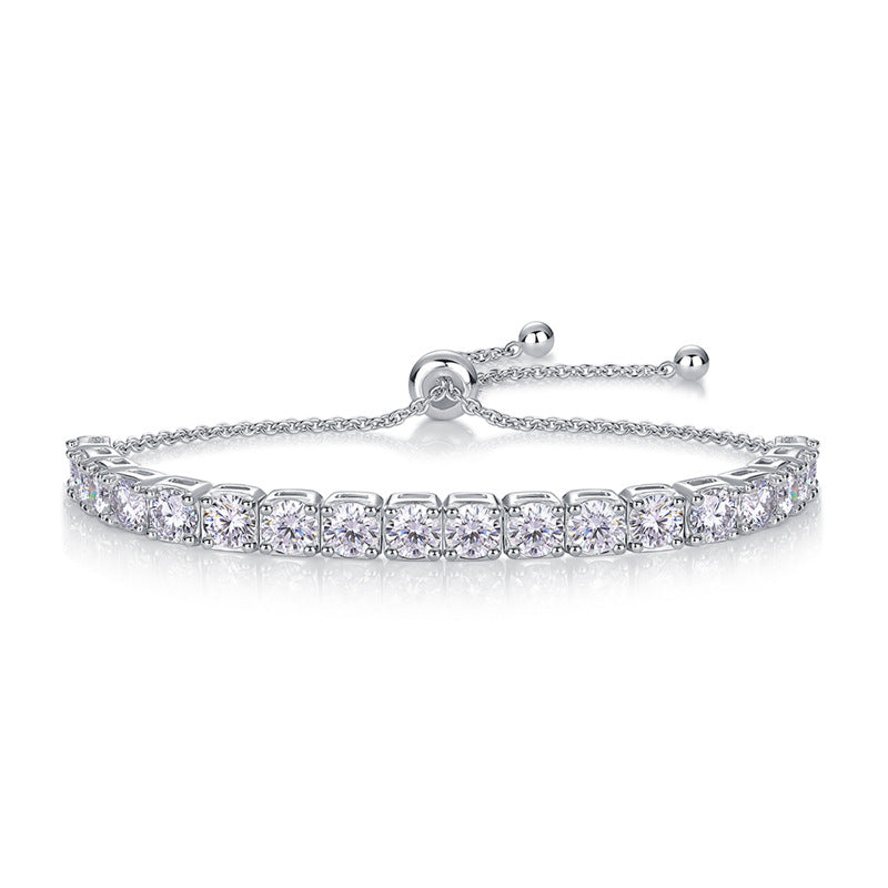 Trendy Women's Moissanite Bracelet with Geometric Patterns