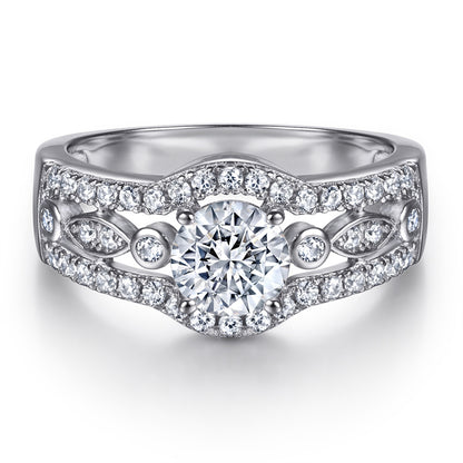 Triple Row 925 Silver Ring - Full Pavé Zirconia Statement Band