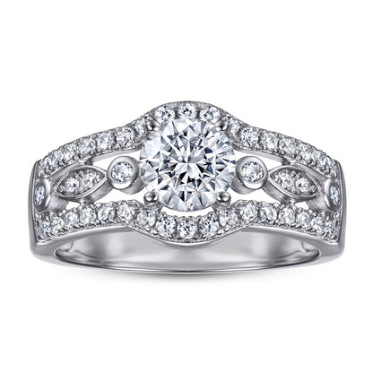 Triple Row 925 Silver Ring - Full Pavé Zirconia Statement Band