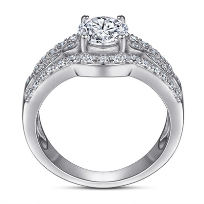 Triple Row 925 Silver Ring - Full Pavé Zirconia Statement Band
