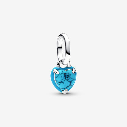 Sterling Silver Turquoise Heart Charm