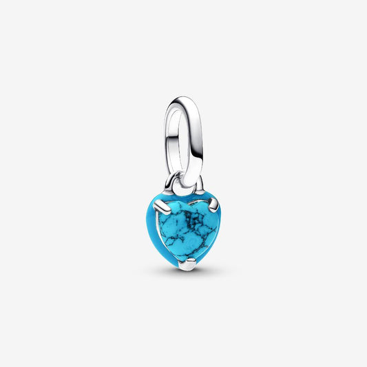 Sterling Silver Turquoise Heart Charm