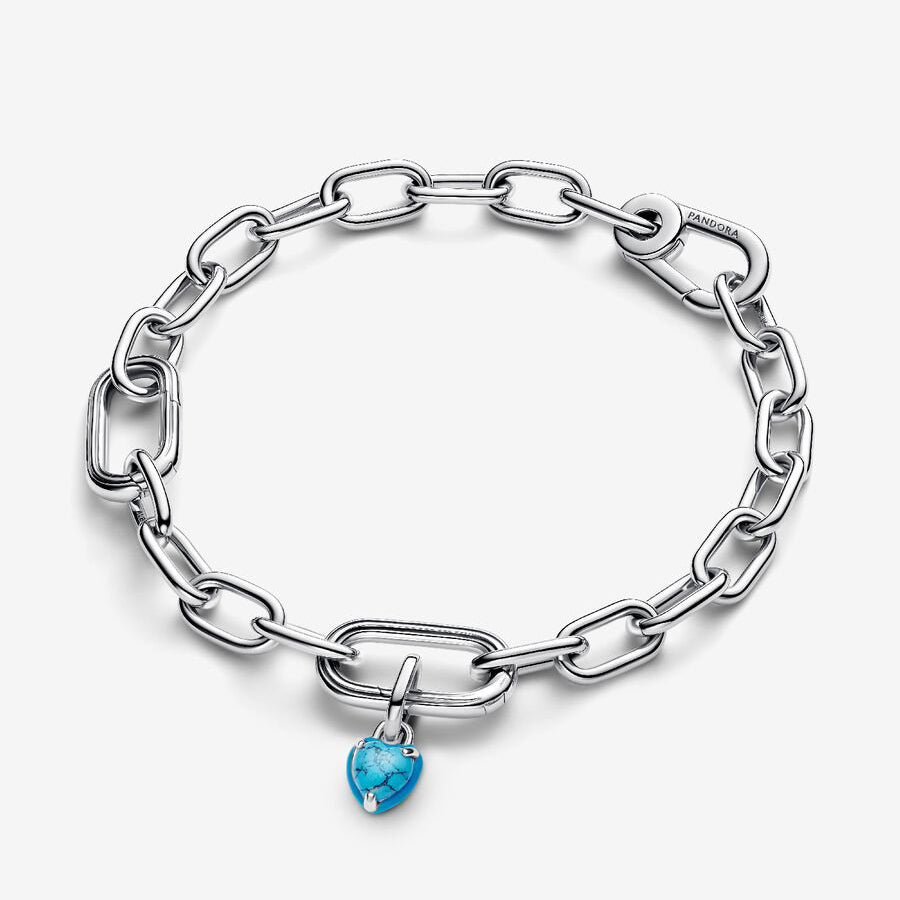 Sterling Silver Turquoise Heart Charm