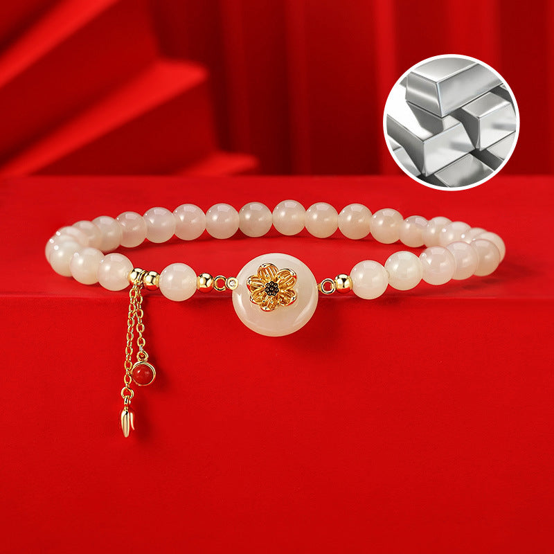 Twin Lotus Bracelet 925 Silver Modern Chinese Jewelry