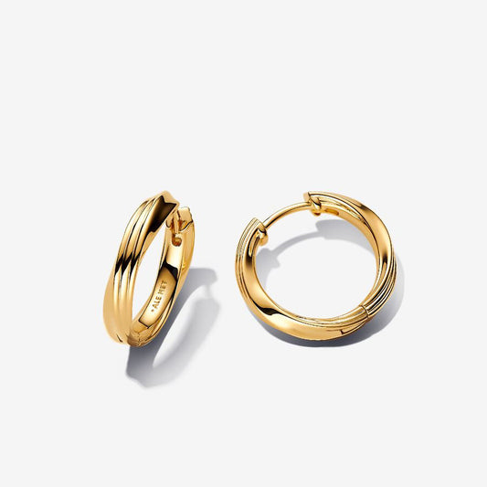 14k Gold Twisted Hoop Earrings