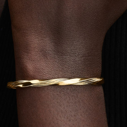 Gold Plated Stackable Twist Bangle