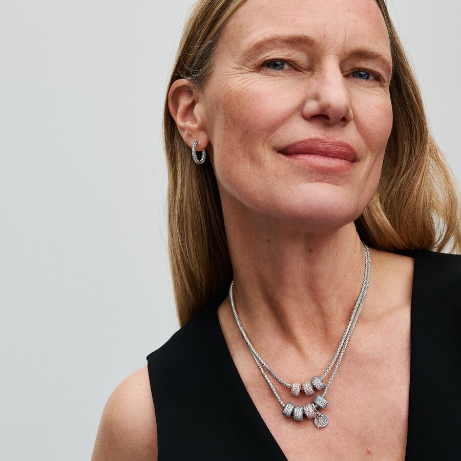 Two-tone Key to Happiness Double Dangle Charm