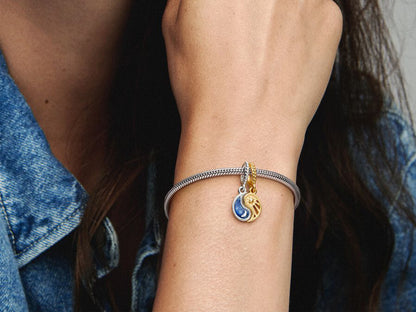 Two-tone Splittable Sun & Moon Dangle Charm