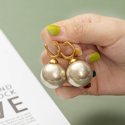 U-Shape Cotton Pearl Drop Earrings with 925 Silver Posts - High Retention Vacuum Plating Sweet & Edgy Style