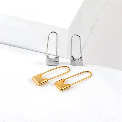 U-Shape Geometric Hoop Earrings in Gold & White Gold Plating - Sweet & Edgy Style for Women