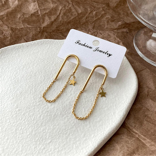 U-Shape, Padlock & Safety Pin Geometric Earrings with 925 Silver Posts - Gold & White Gold Plated Sweet & Edgy Style