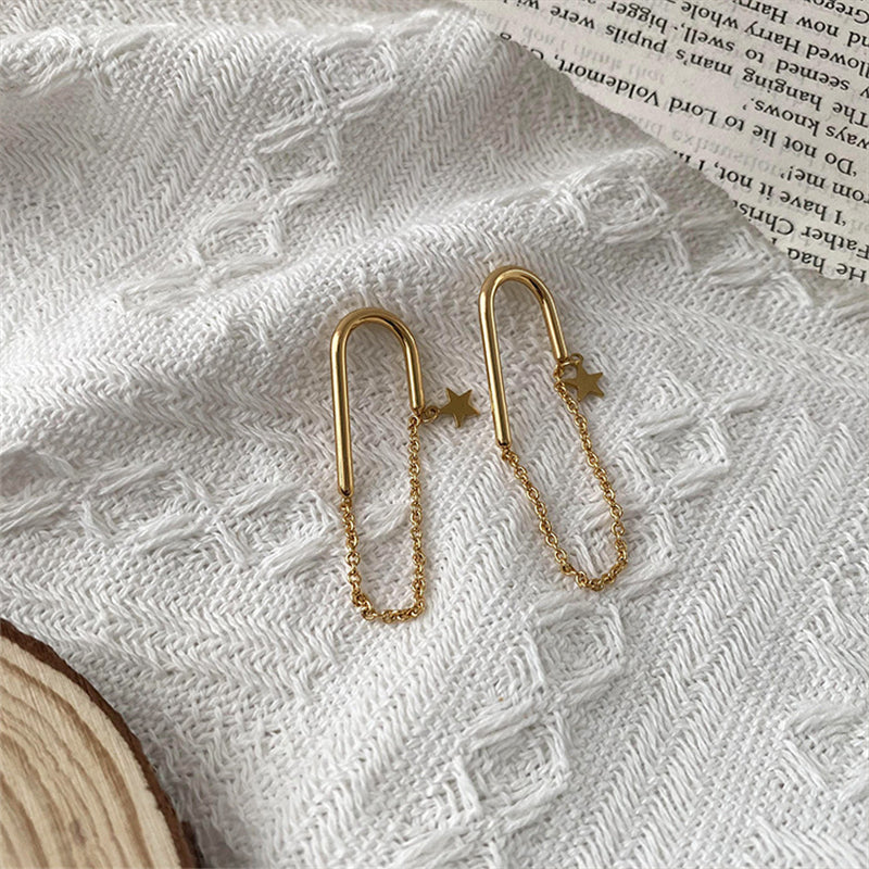 U-Shape, Padlock & Safety Pin Geometric Earrings with 925 Silver Posts - Gold & White Gold Plated Sweet & Edgy Style