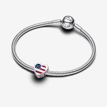 USA Flag Heart Charm