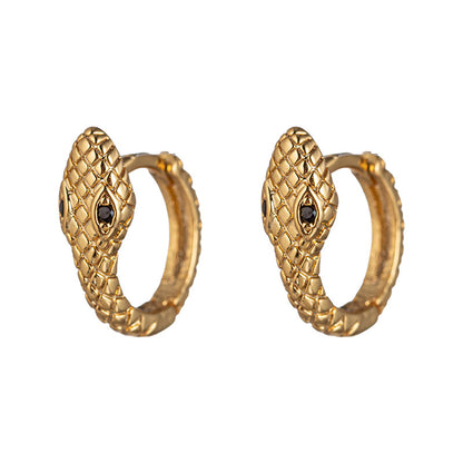 Unisex 18K Gold Plated Zodiac Animal Ear Cuff with Black Zircon - Sweet Edgy Alternative Earring